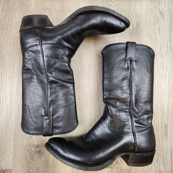 Justin Cowboy Western Leather Boots size 8.5 - Picture 4 of 11